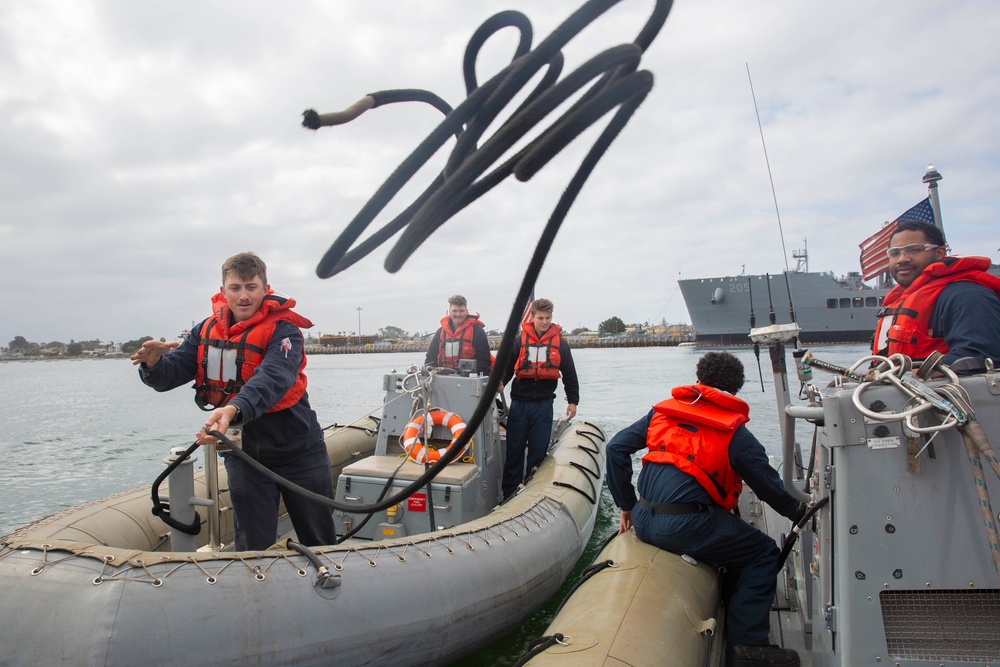 USS Abraham Lincoln Sailors conduct small boat operations