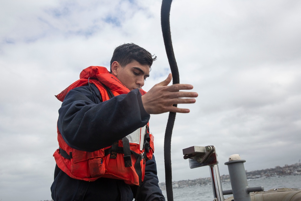 USS Abraham Lincoln Sailors conduct small boat operations