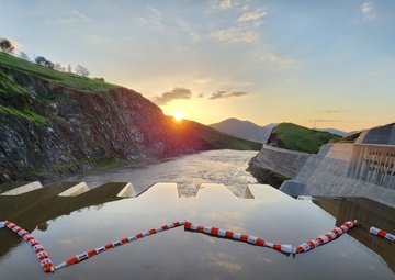 Sunset Over Fuse Gates of Terminus Dam