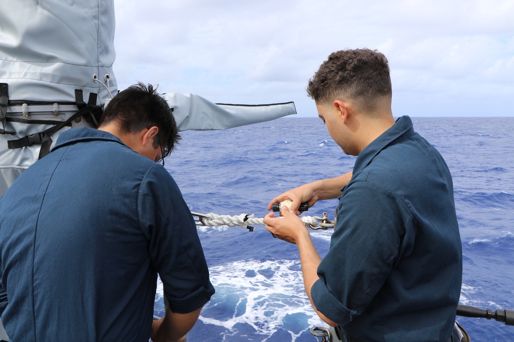 USS Princeton (CG 59) Sailors Conduct Maintenance