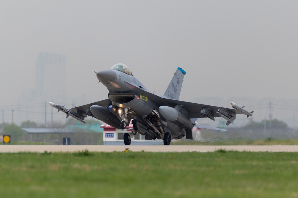 8th Fighter Wing F-16s Land at Gwangju Air Base for Korea Flying Training 2023