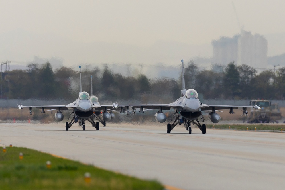 8th Fighter Wing F-16s Land at Gwangju Air Base for Korea Flying Training 2023