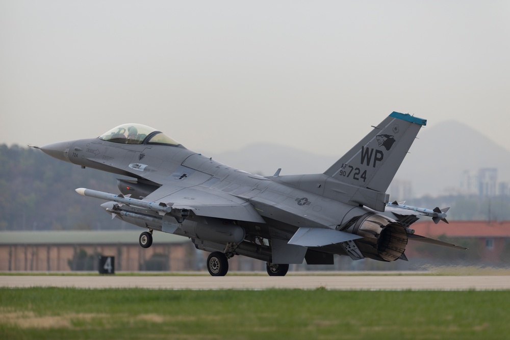 8th Fighter Wing F-16s Land at Gwangju Air Base for Korea Flying Training 2023