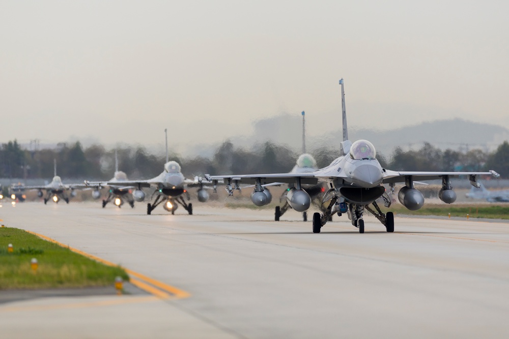 8th Fighter Wing F-16s Land at Gwangju Air Base for Korea Flying Training 2023