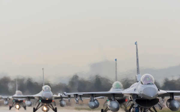 8th Fighter Wing F-16s Land at Gwangju Air Base for Korea Flying Training 2023