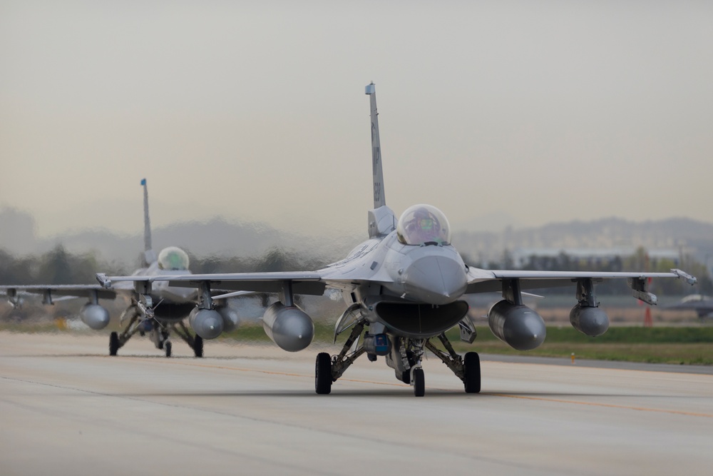 8th Fighter Wing F-16s Land at Gwangju Air Base for Korea Flying Training 2023