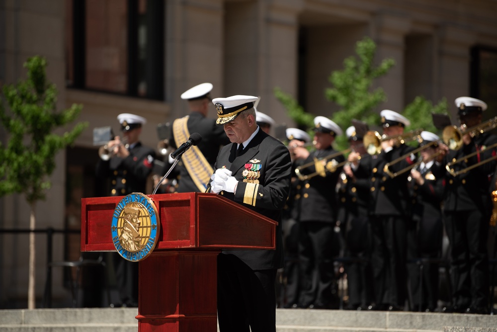 The Navy Band performs at the annual Blessing of the Fleet ceremony at the Navy Memorial