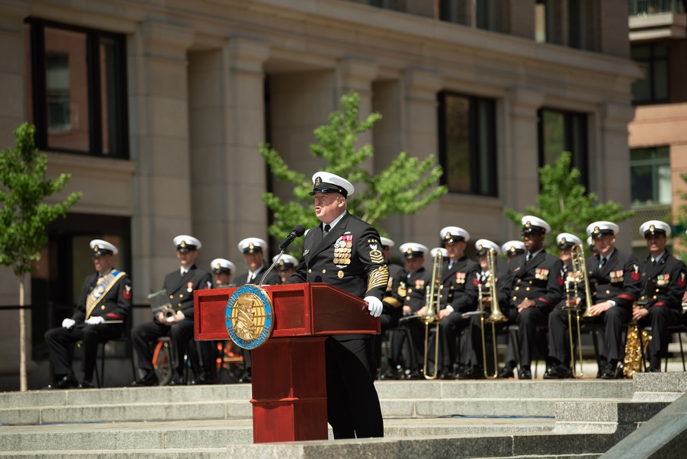 The Navy Band performs at the annual Blessing of the Fleet ceremony at the Navy Memorial