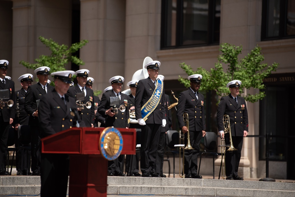 The Navy Band performs at the annual Blessing of the Fleet ceremony at the Navy Memorial