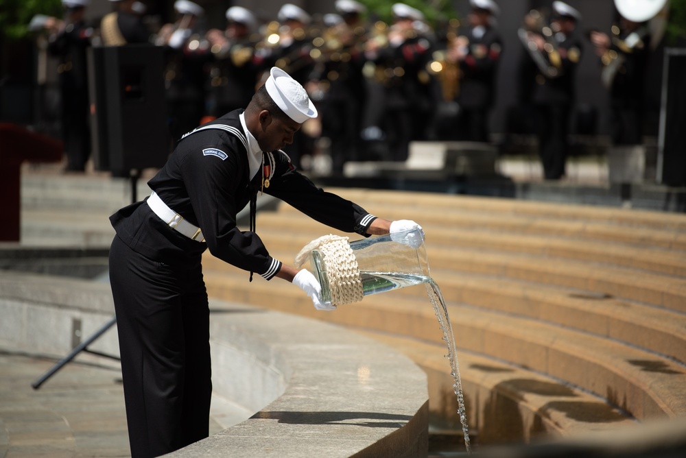 The Navy Band performs at the annual Blessing of the Fleet ceremony at the Navy Memorial