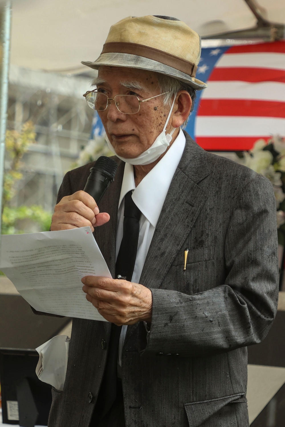 U.S. Service Members attend the Ishigaki Memorial Ceremony