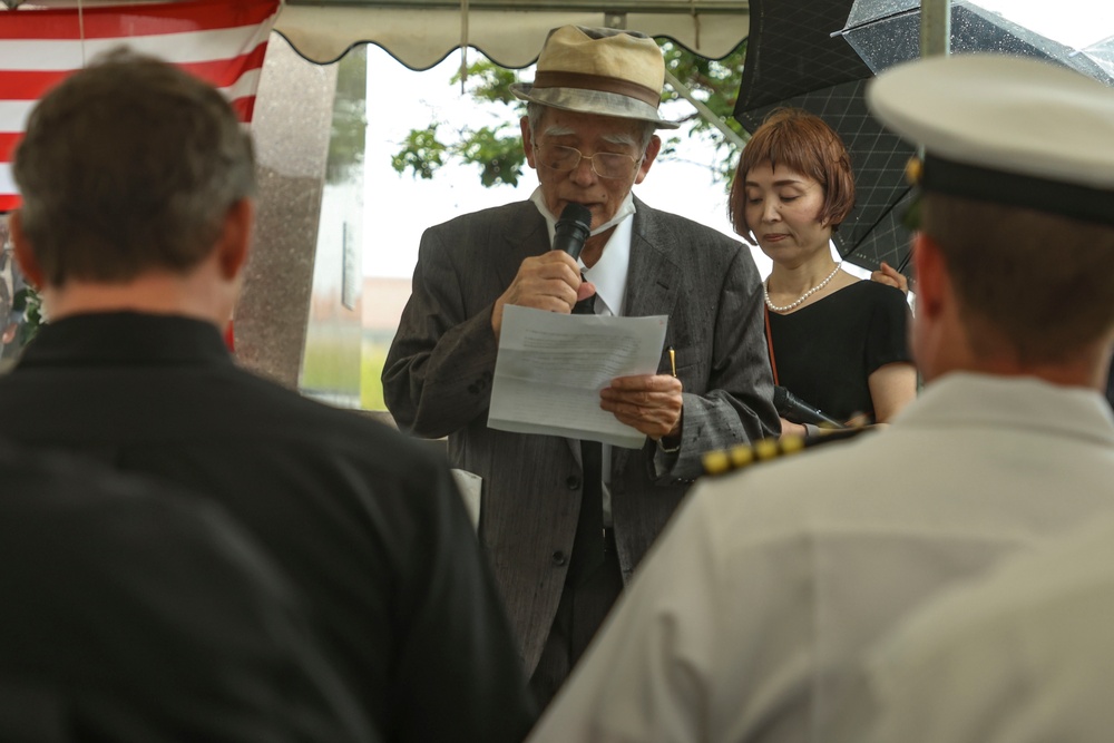 U.S. Service Members attend the Ishigaki Memorial Ceremony