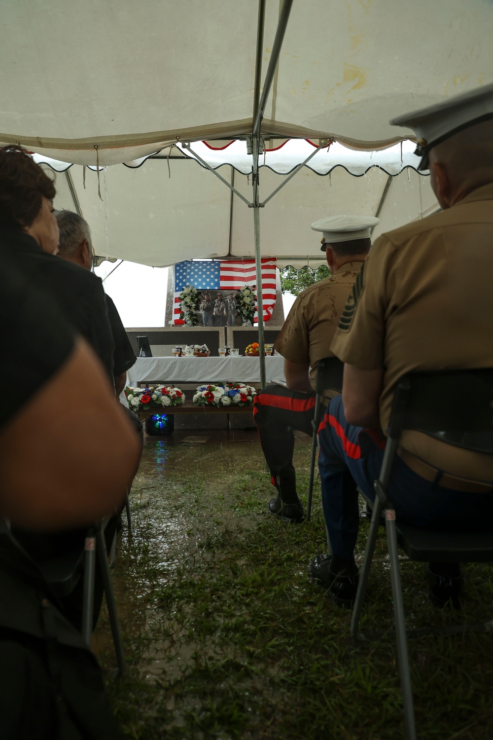 U.S. Service Members attend the Ishigaki Memorial Ceremony