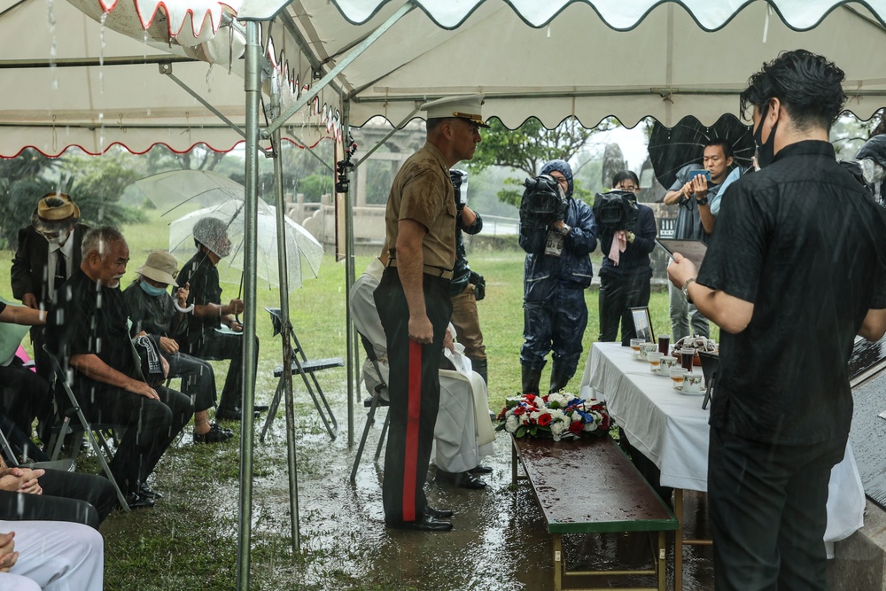 U.S. Service Members attend the Ishigaki Memorial Ceremony