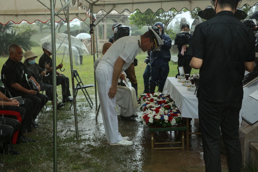 U.S. Service Members attend the Ishigaki Memorial Ceremony