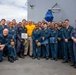 Rear Adm. Dennis Velez Visits USS Leyte Gulf (CG 55)