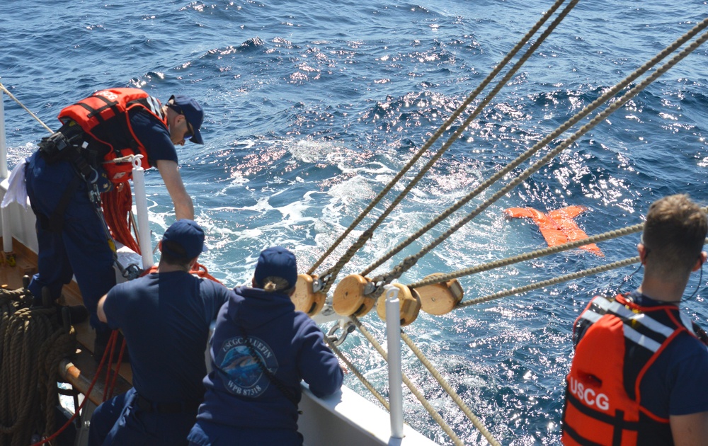 USCGC Eagle personnel discover empty survival suit while underway