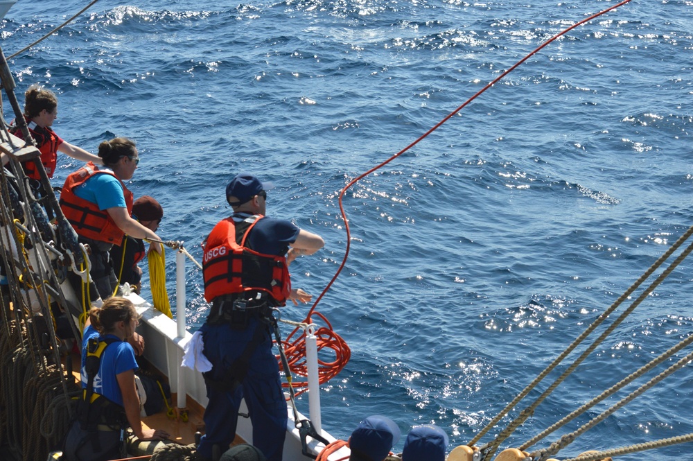 USCGC Eagle personnel discover empty survival suit while underway