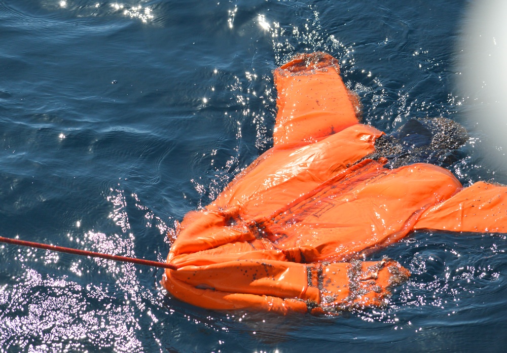 USCGC Eagle personnel discover empty survival suit while underway