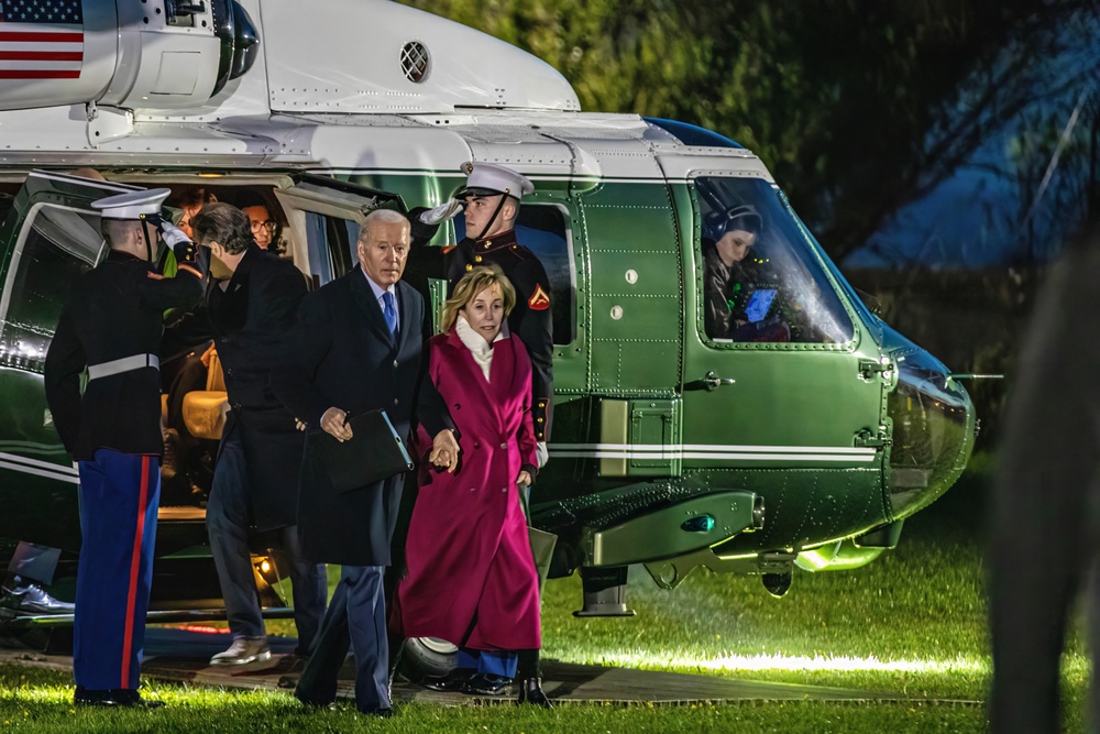 U.S. President Joe Biden Disembarks Marine 1