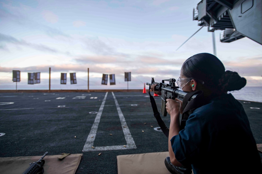 Sailor Fires M4 Rifle