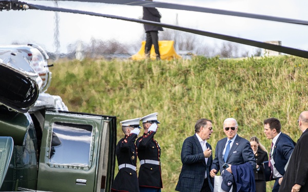 U.S President Joe Biden prepares to board Marine 1
