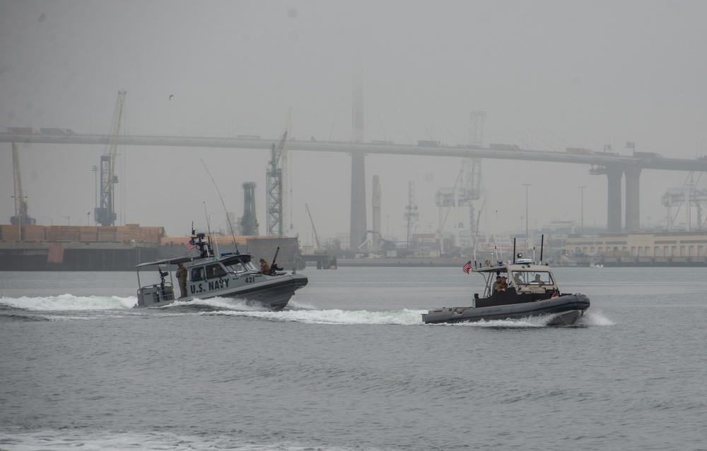 MSRON 11 and USCG PSU 311 Conduct a Maritime Security Exercise in Long Beach Harbor