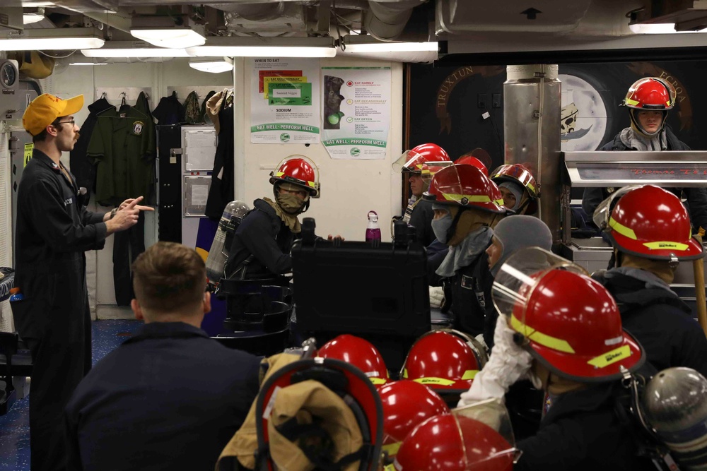 USS Truxtun Firefighting Drill