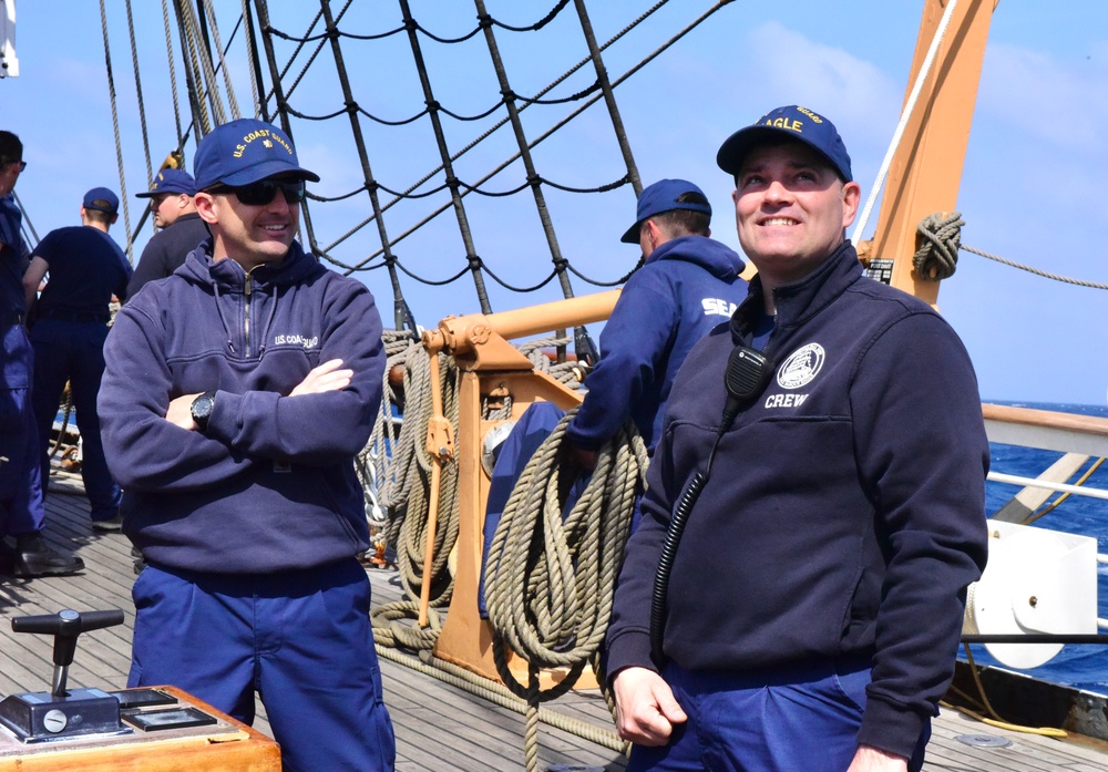 USCGC Eagle officer candidates complete first week of at-sea training