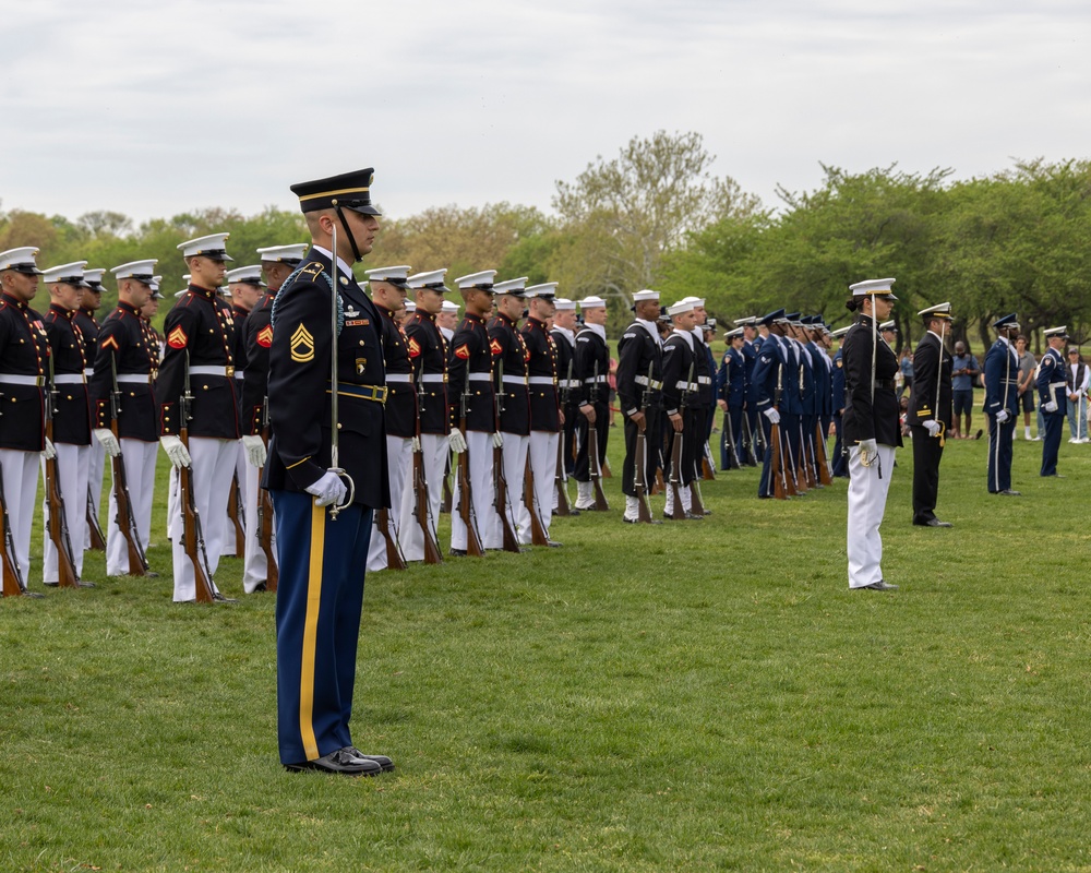 Marines Take Drill Exhibition