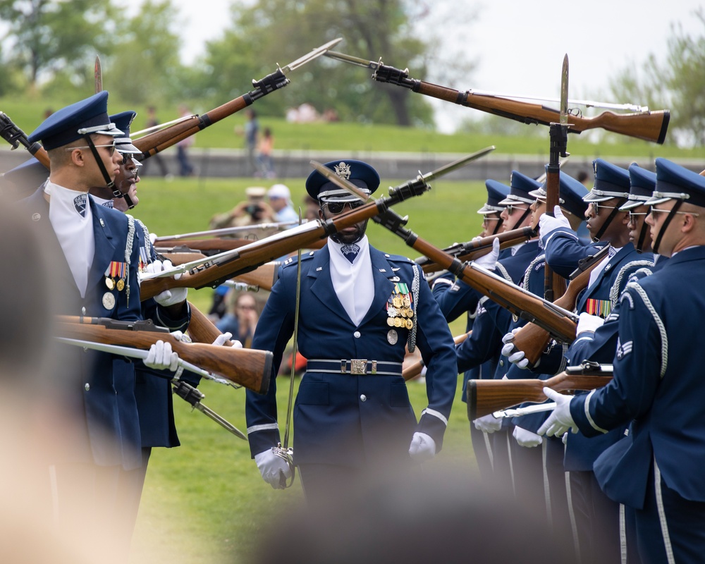 Marines Take Drill Exhibition