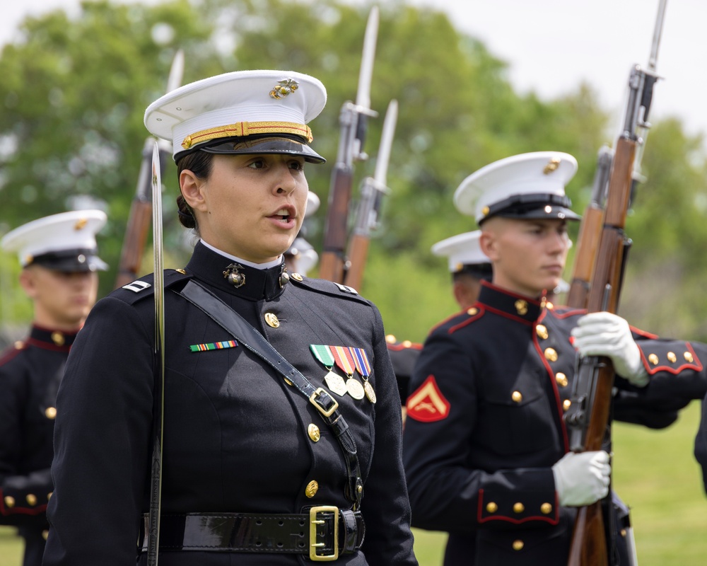 Marines Take Drill Exhibition