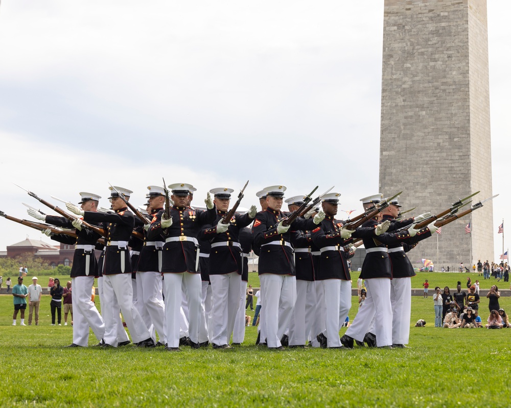 Marines Take Drill Exhibition