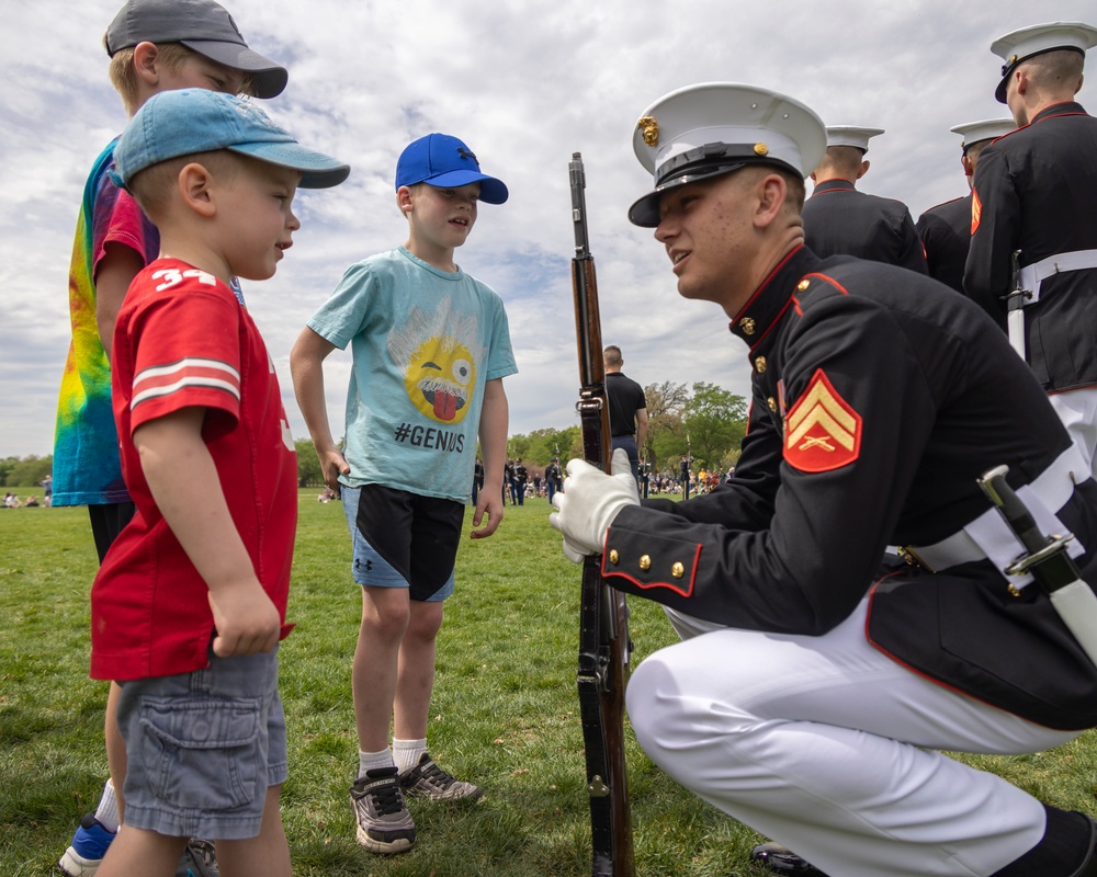 Marines Take Drill Exhibition