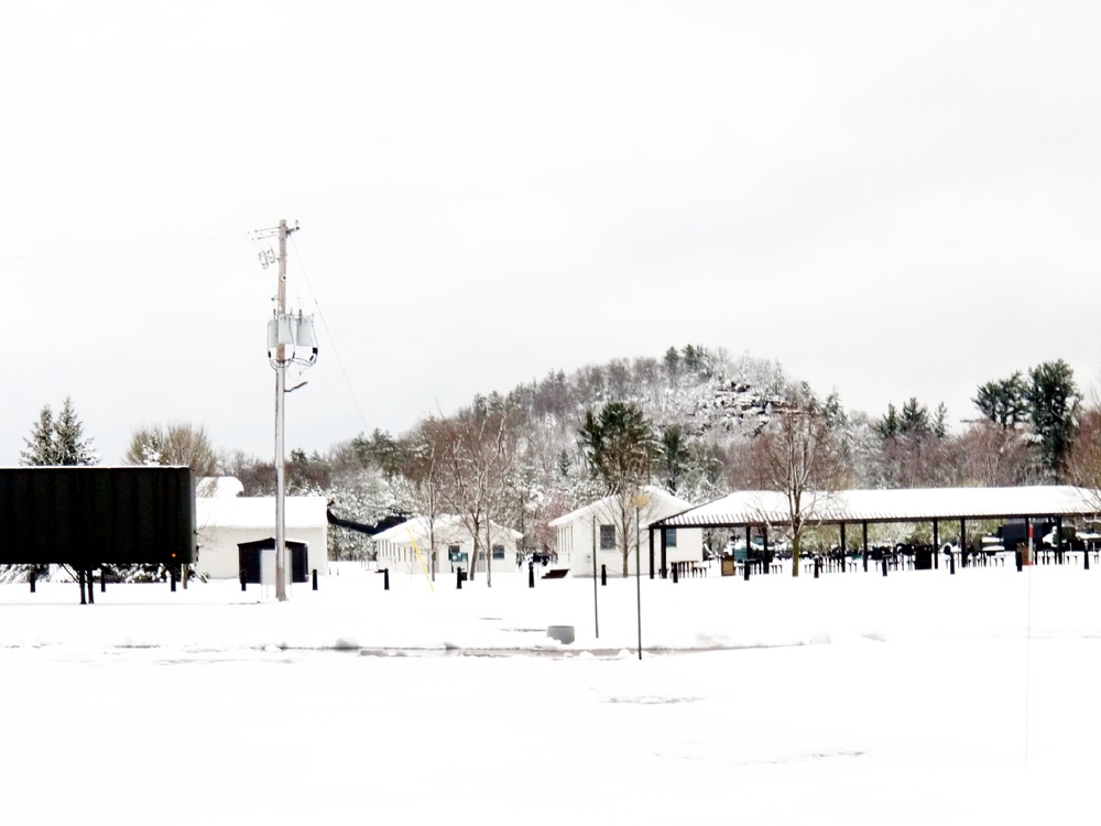 April snow at Fort McCoy's Equipment Park