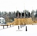 April snow at Fort McCoy's Veterans Memorial Plaza