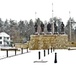 April snow at Fort McCoy's Veterans Memorial Plaza