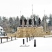 April snow at Fort McCoy's Veterans Memorial Plaza