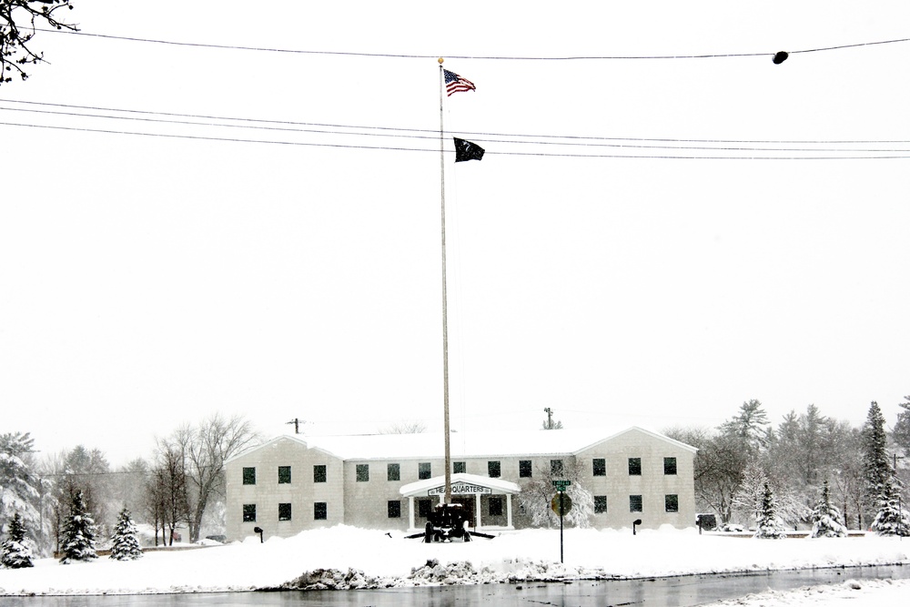 American Flag and Fort McCoy