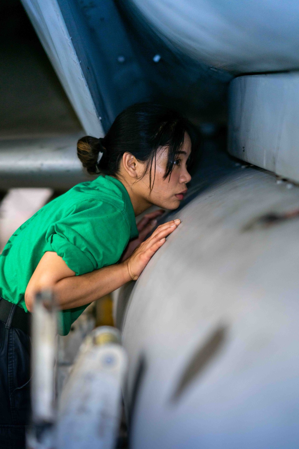 Strike Fighter Squadron (VFA) 2 Sailor Conducts Maintenance Aboard USS Carl Vinson (CVN 70)