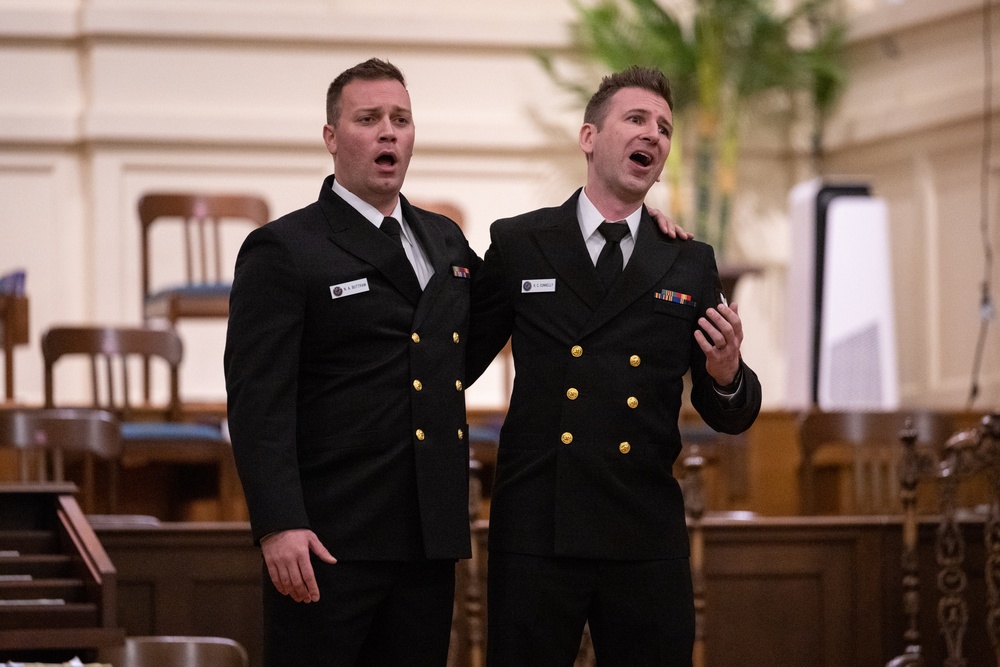 U.S. Navy Band Sea Chanters perform in San Francisco