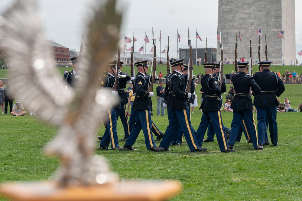 U.S. Air Force Honor Guard Drill Team competes at Joint Services Drill Exhibition