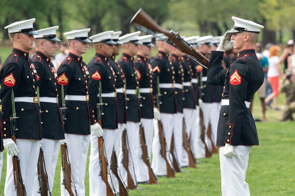 U.S. Air Force Honor Guard Drill Team competes at Joint Services Drill Exhibition