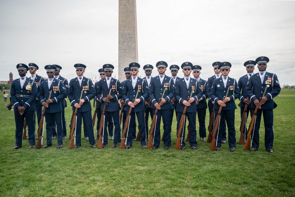 U.S. Air Force Honor Guard Drill Team competes at Joint Services Drill Exhibition