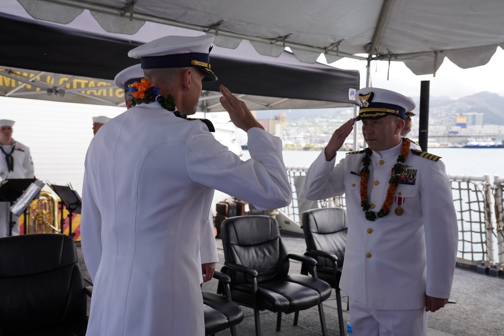 Coast Guard Cutter Stratton holds chain of command ceremony at Base Honolulu