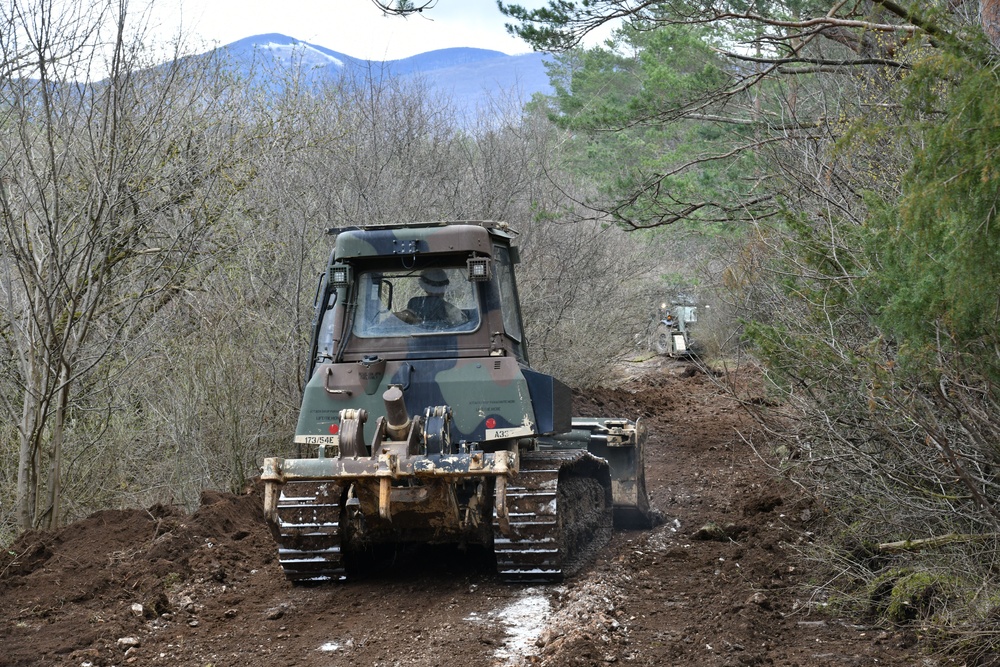 Engineers Combine Road Building