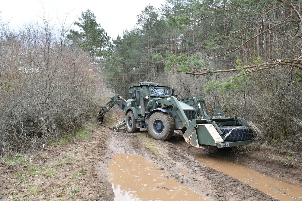 Engineers Combine Road Building