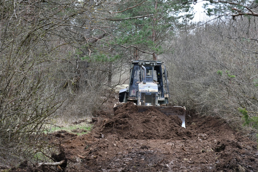 Engineers Combine Road Building