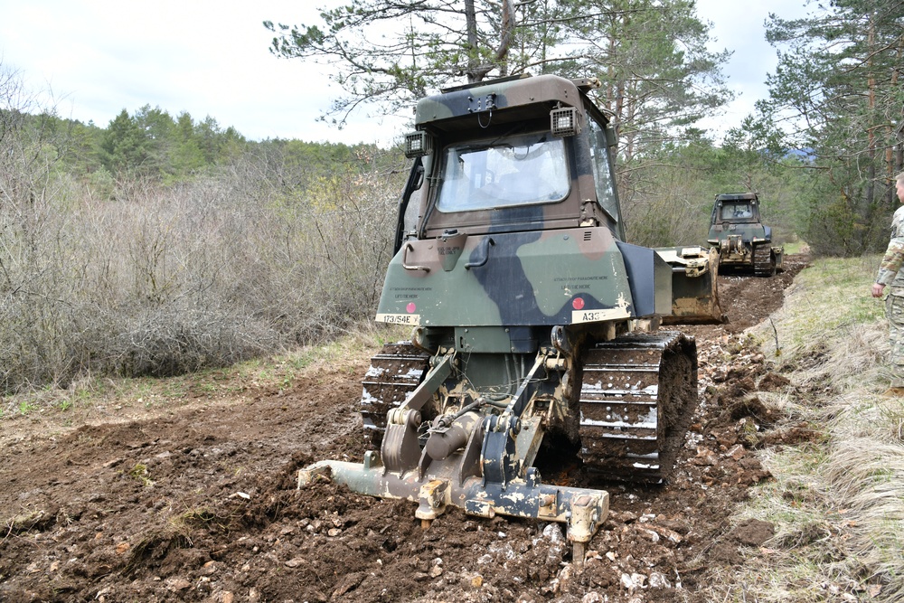 Engineers Combine Road Building