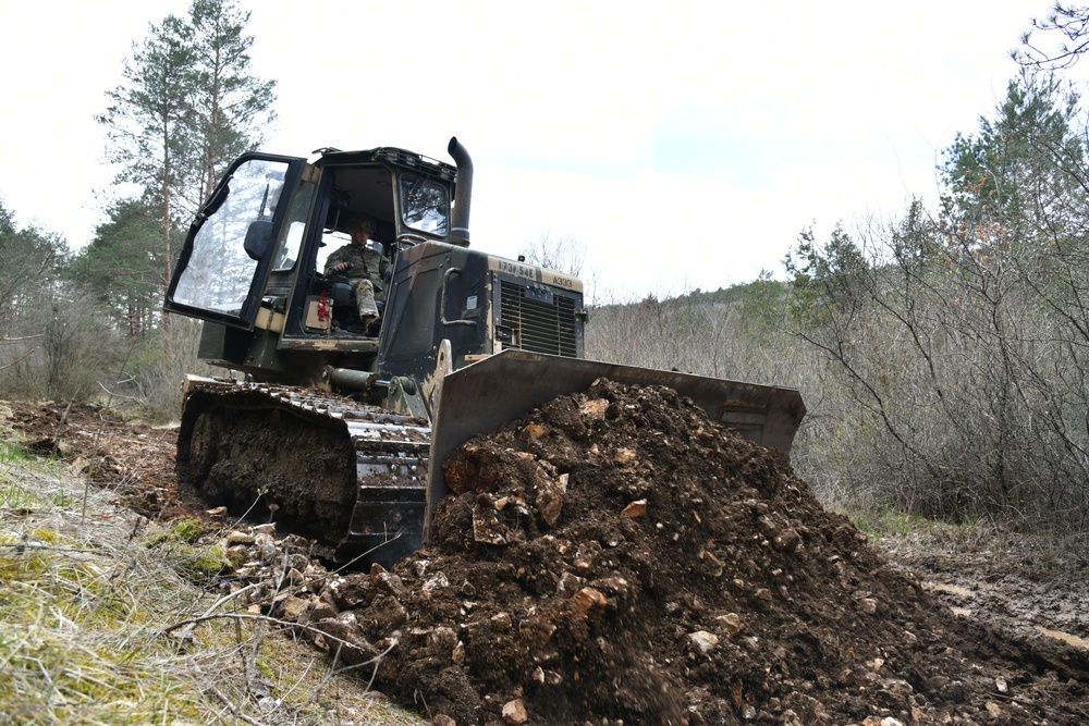 Engineers Combine Road Building